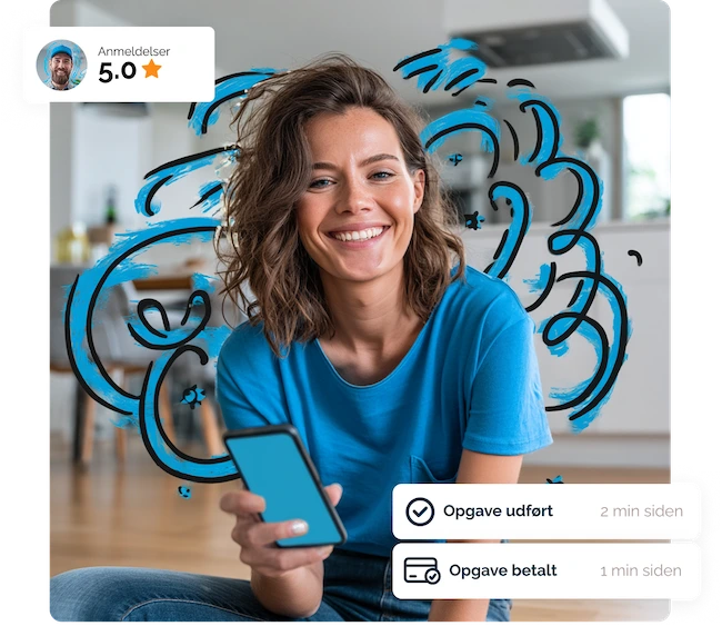 kvinde med telefon