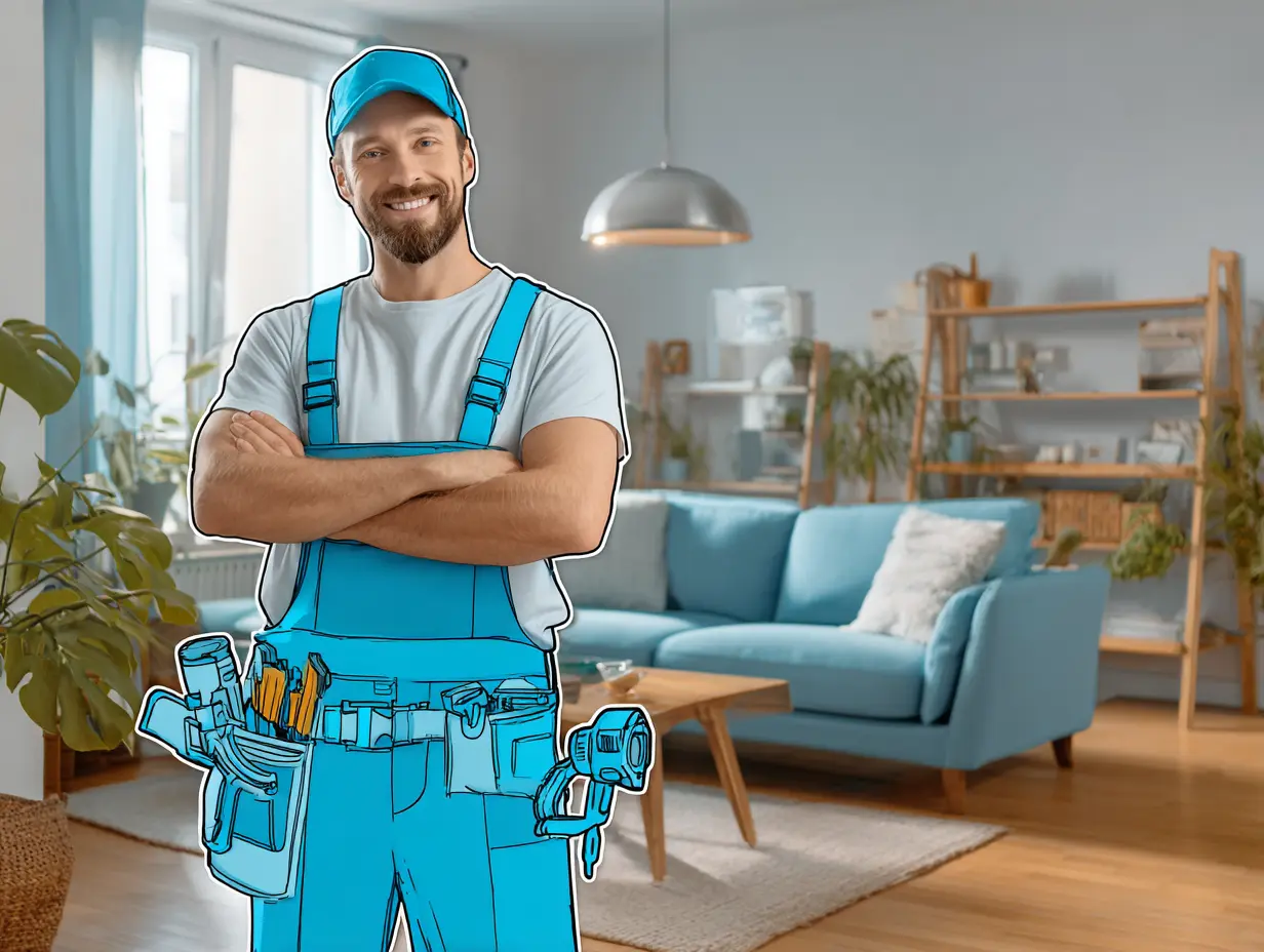 Person installerer ildsted i moderne hjemmemiljø.