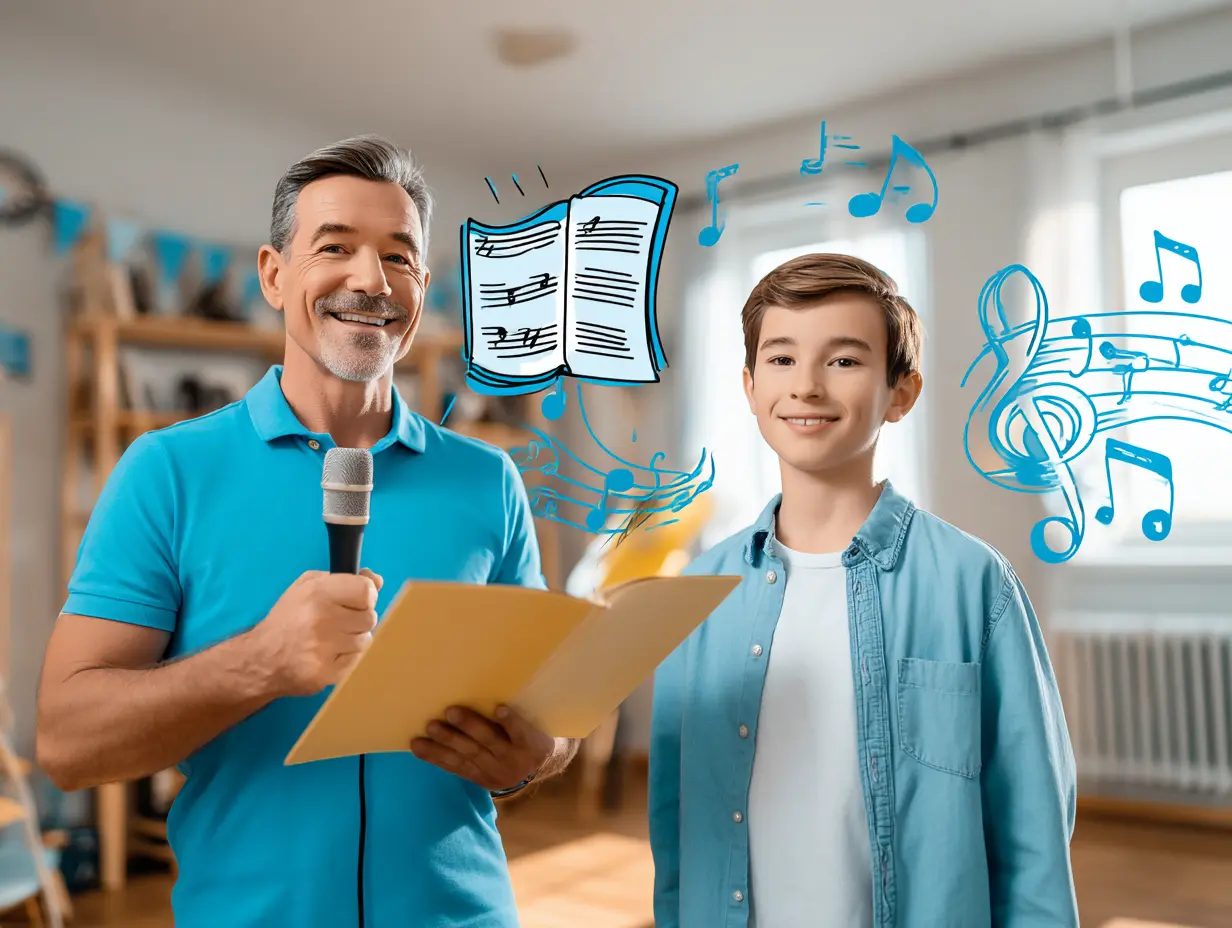 Person spiller elektrisk guitar under undervisning.