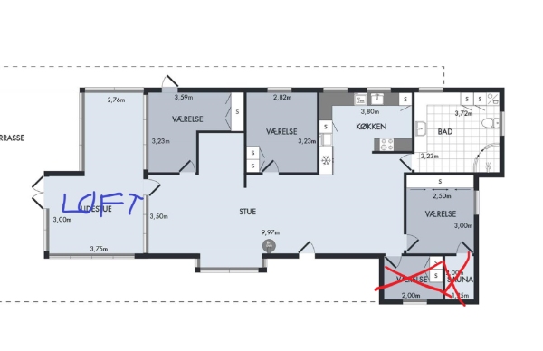 Male sommerhus indvendig