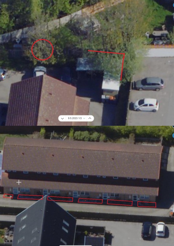 Udskiftning af skærver og fjernelse af træ