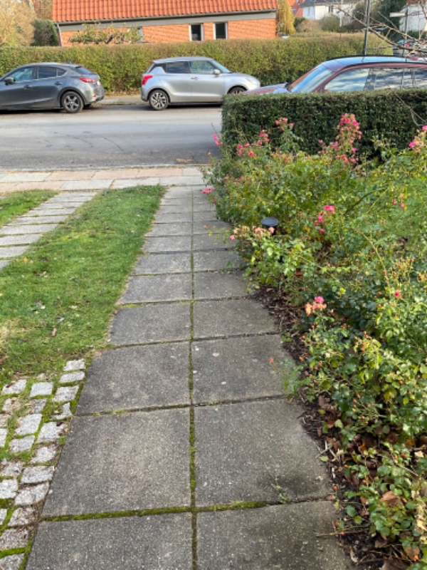 Omlægning af fliser på indgangssti