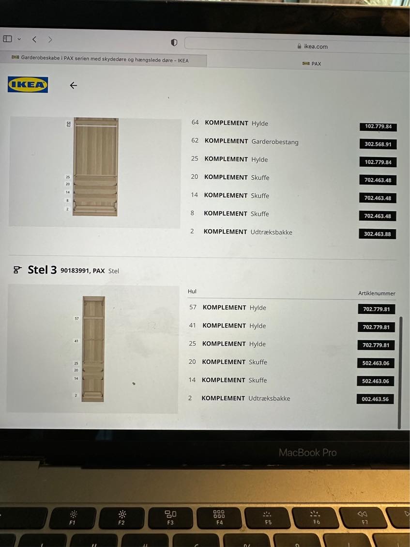 Samling af Ikea Pax