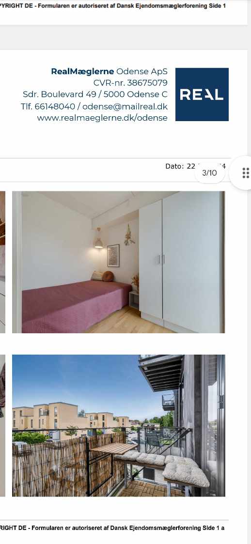 Malet lejlighed på 50 kvm samt fikset huller