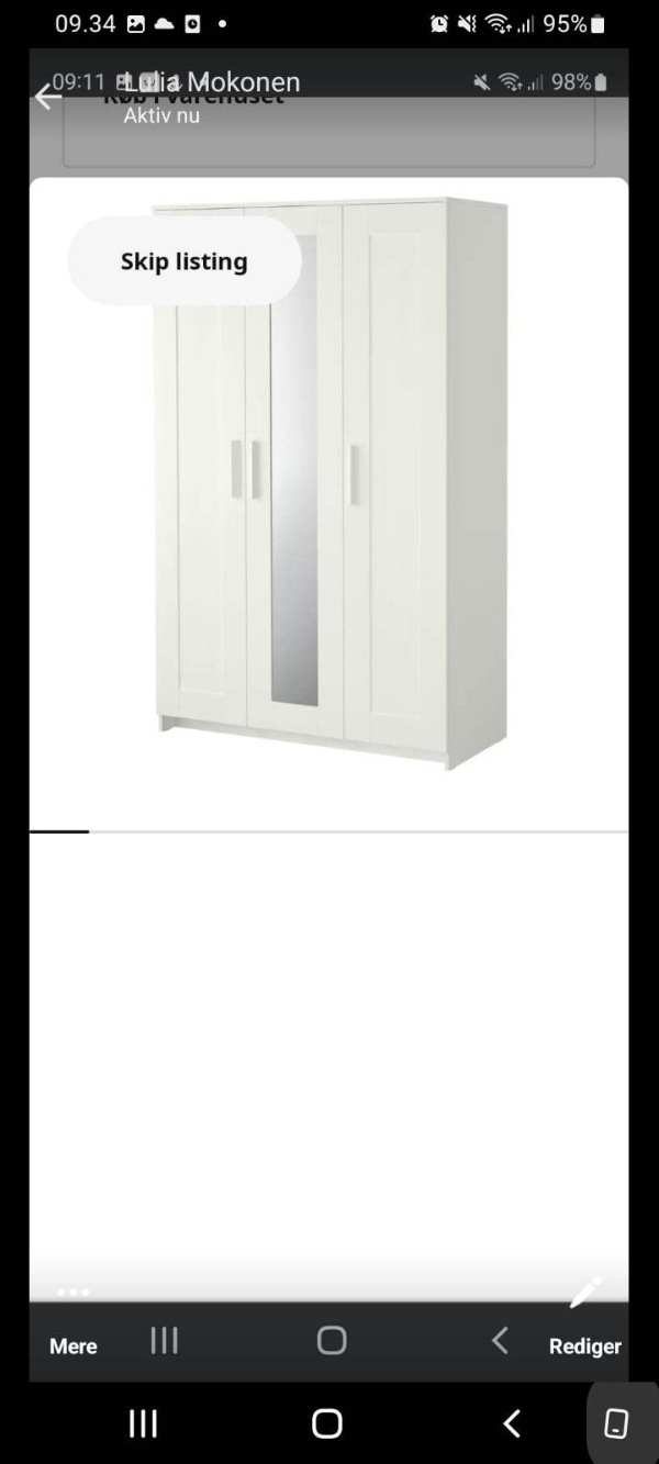 Jeg skal have samlet min ny seng og skabe