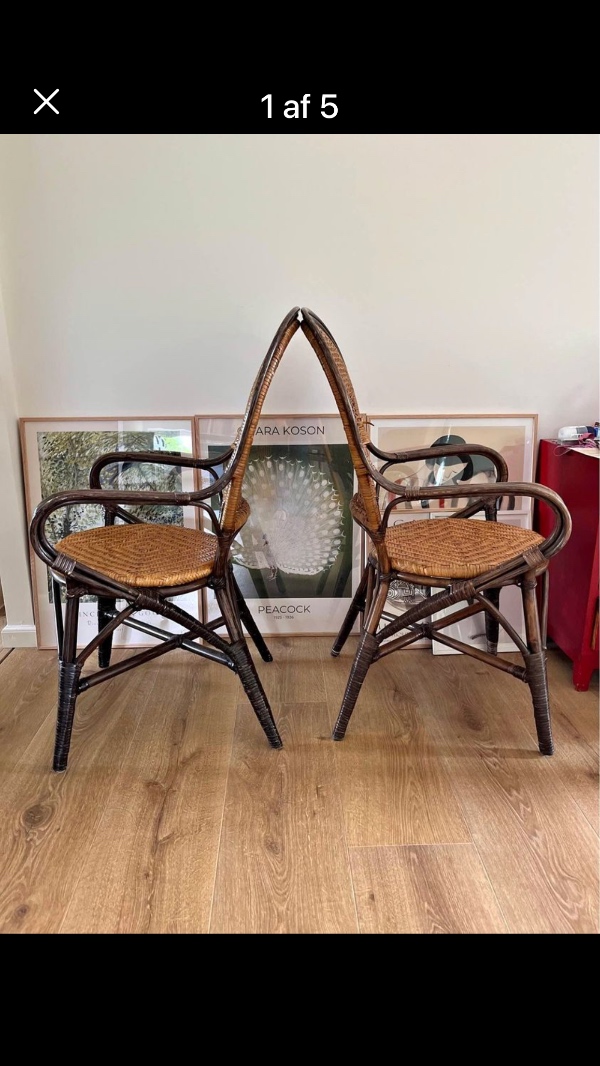 Hente 6 bambusstole i Frederiksværk