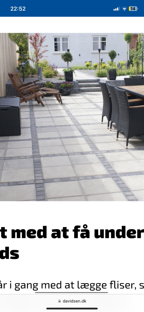 Terrasse med fliser 80 kvm