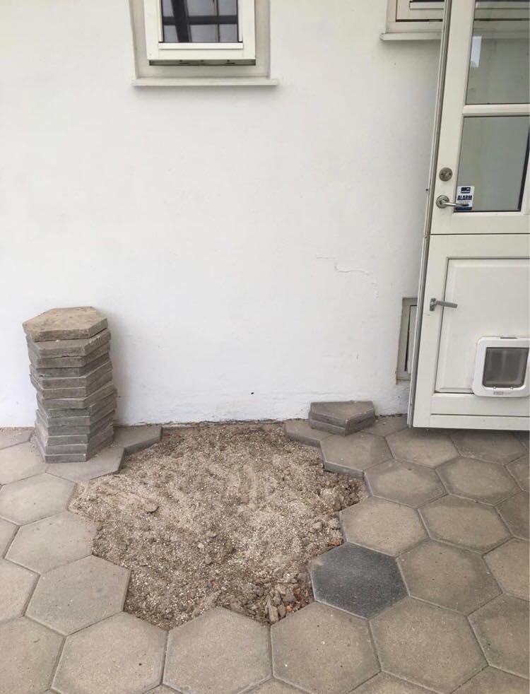 Lagt 15 fliser på terrasse