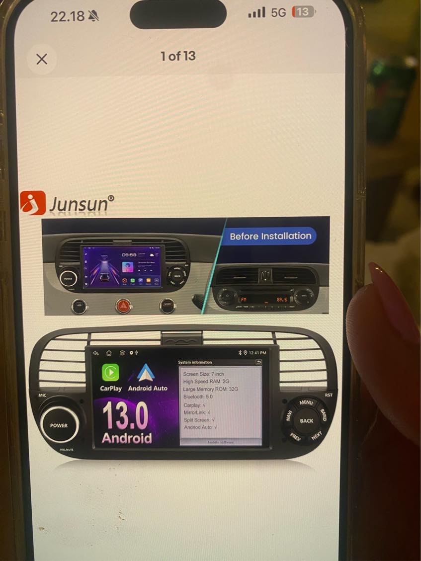 Installere Carplay i Fiat500