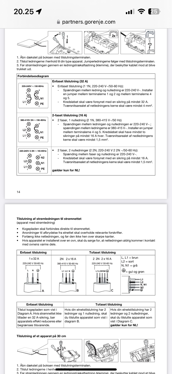 Installering af kogeplade