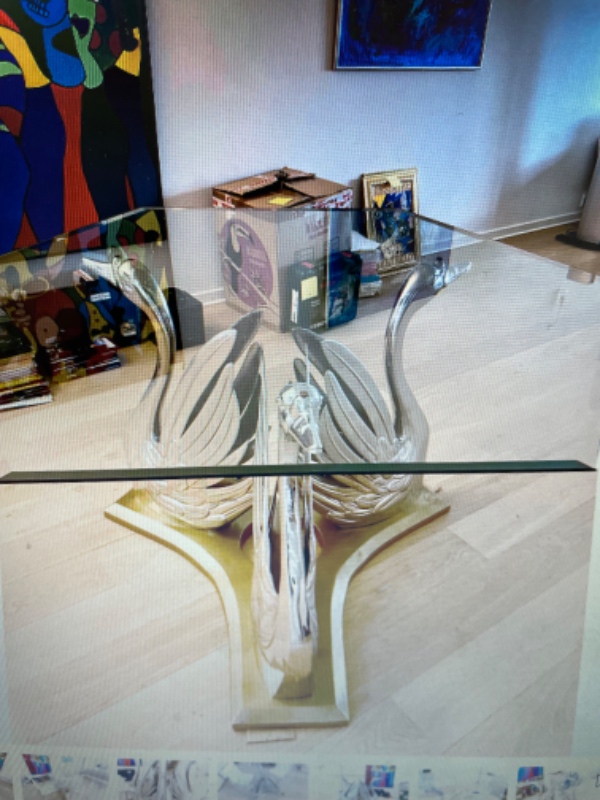 Hent og løft glas spisebord