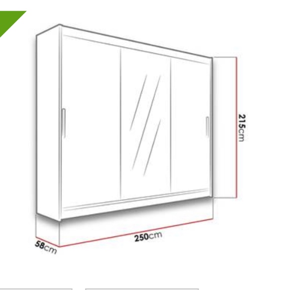 Samling af et garderobeskab på 2,5 x 2,15 m