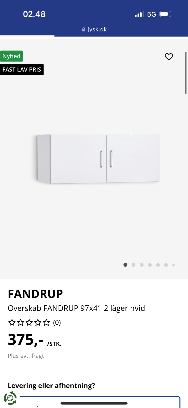 Samling og fastgørelse af skab