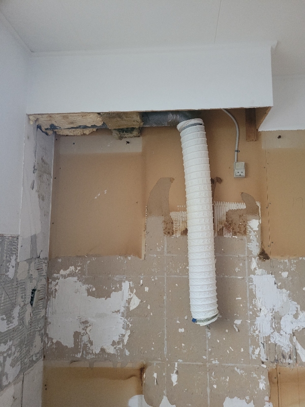 Plaster kitchen wall