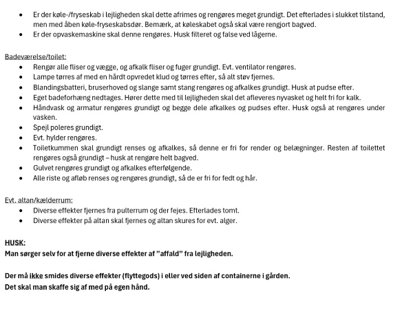 Rengøring ved fraflytning