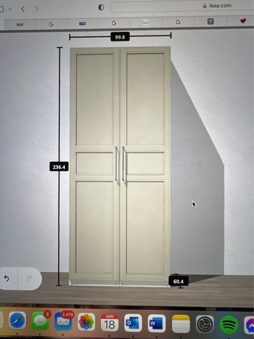 Samlet Ikeaskab og hænge hylder op