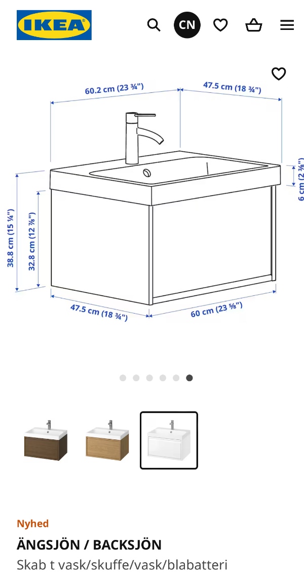Montering af badeværelsesmøbel med vask