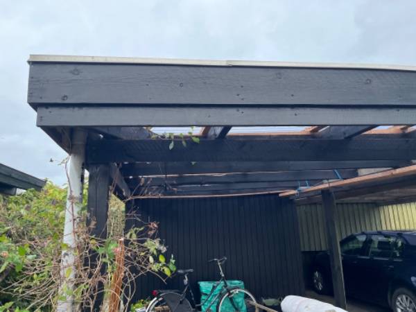 Skifte tagplade på skur, plast trapezplade 109x310