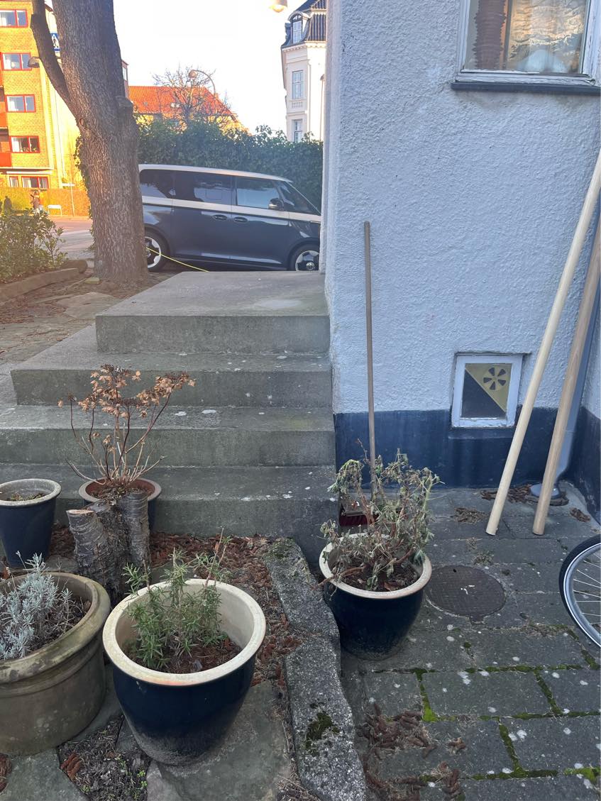 Midlertidigt gelænder v hovedtrappe