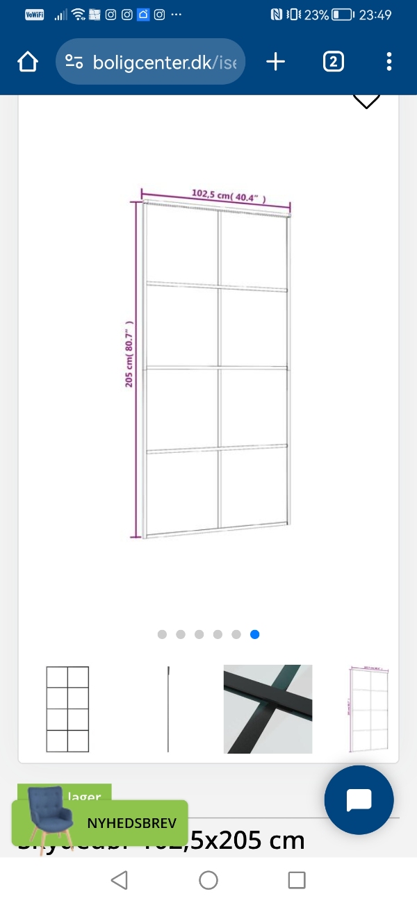 Opsætning er skydedør