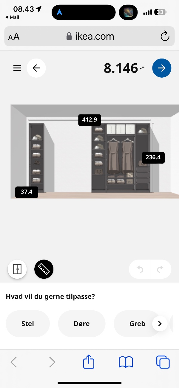 Samling af Ikea-garderobeskabe
