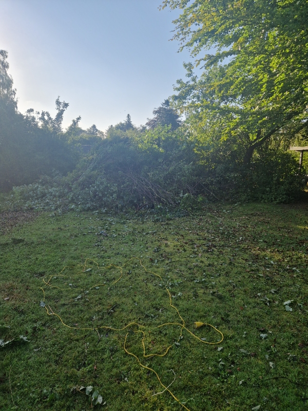 Afhentning af haveaffaldbunke 8x8 meter