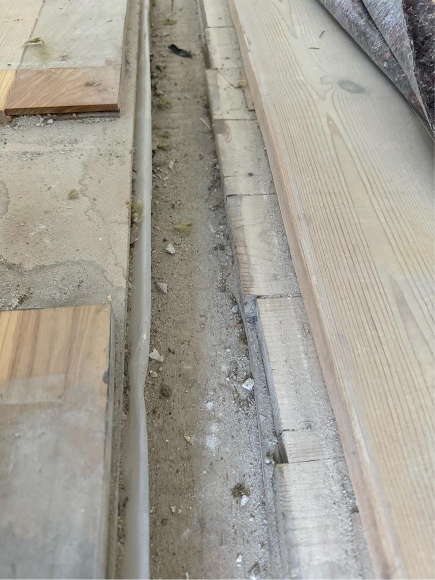 Reperation af gulv efter nedrivning af væg