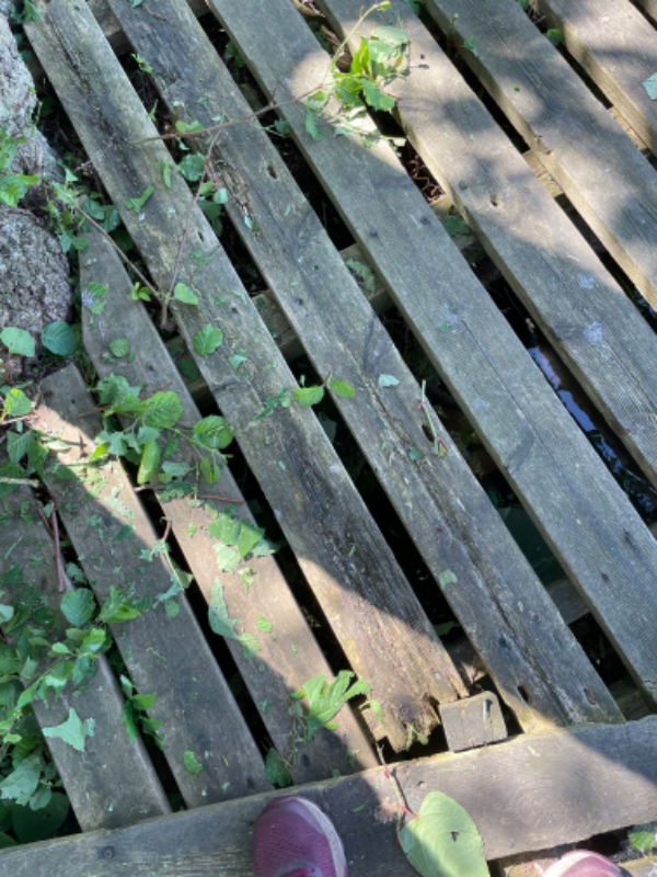 Reparation af træbro, porten og brædder