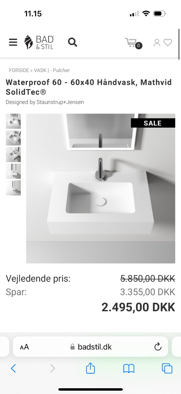 Montering af håndvask på badeværelse