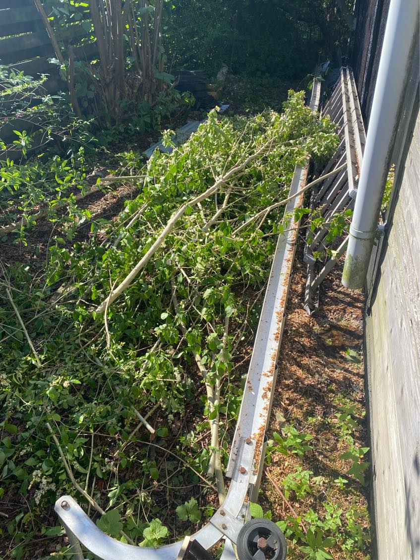 Kørt en masse haveaffald på genbrug