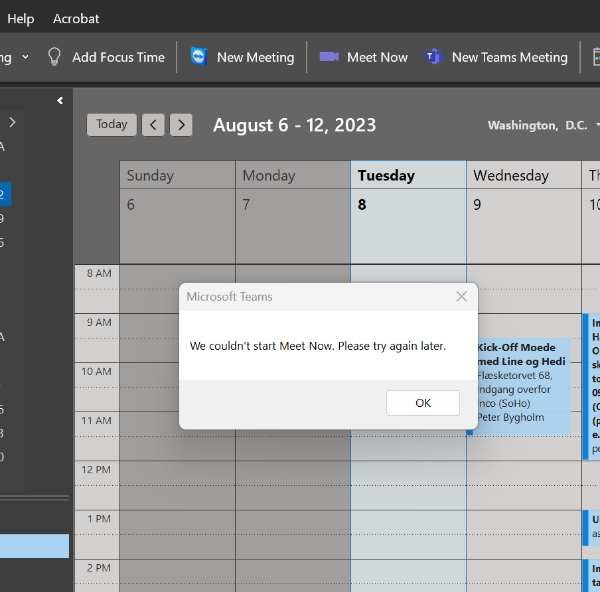 Teams integration i Office Appen paa Windows Laptop