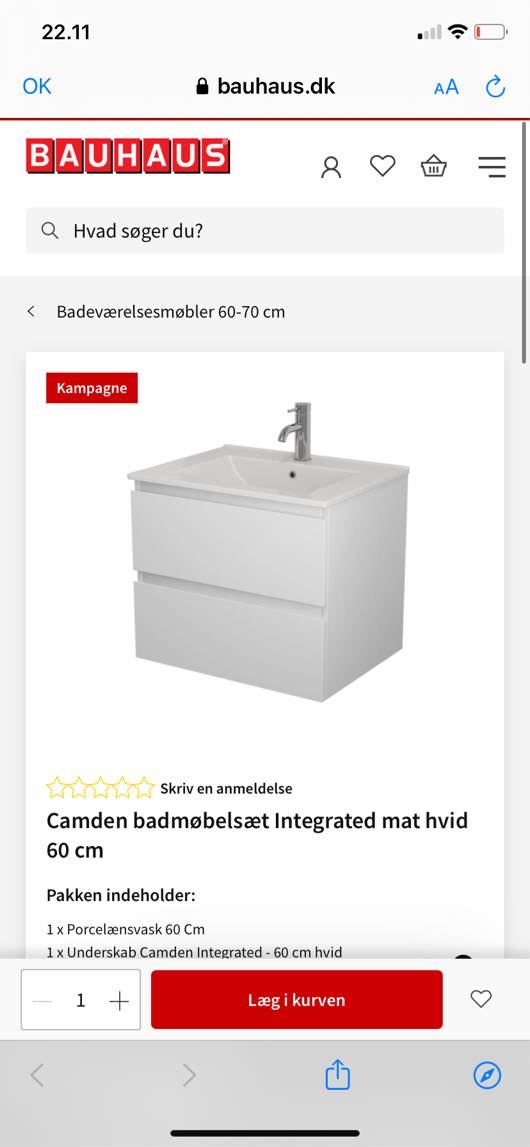 Få sat badeværelsesmøbel + bruser op