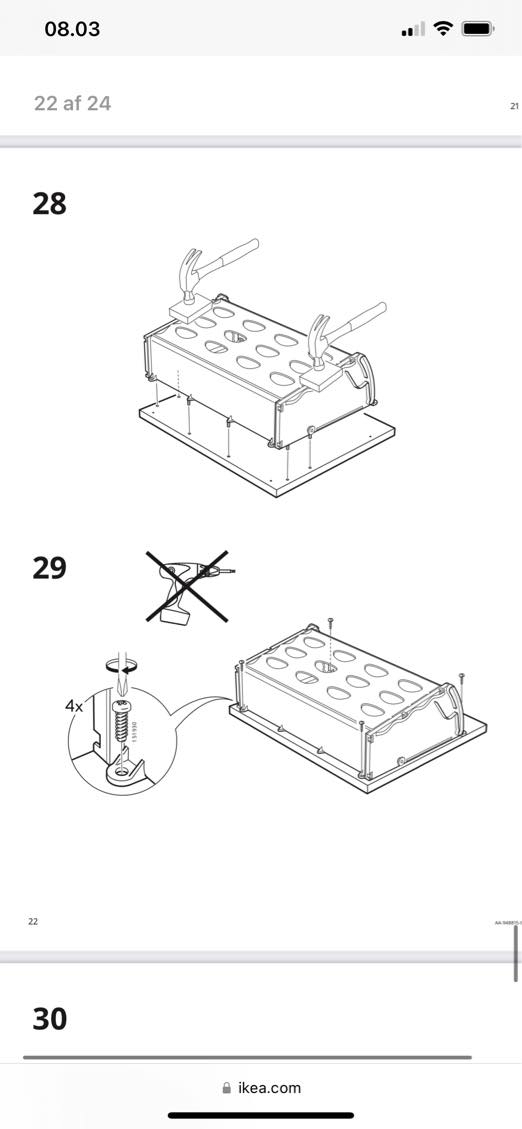 Hjælp til at samle mit skoskab færdigt (mangler 7 steps)