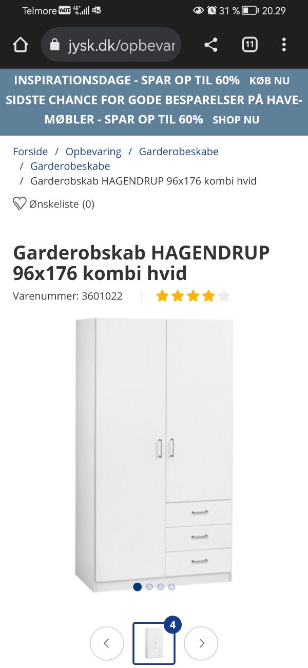 Samle en garderobe lille garderobeskab fra Jysk