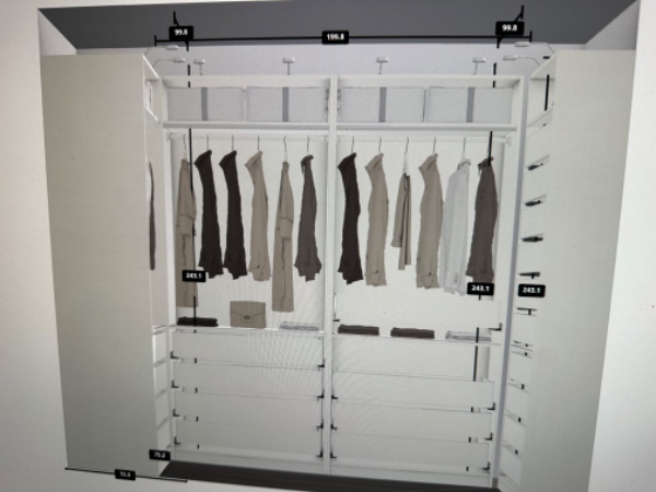 Samling af 4 stk pax Ikea skabe uden låget. Inklusiv belysning