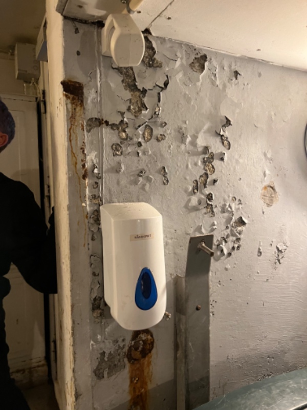 Pletvis Oppudsning af vægge i kælderrum og beboerrum.