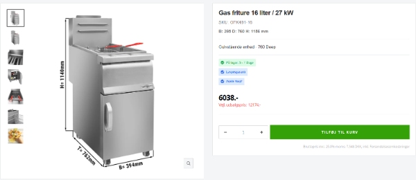 montage af gaskomfur og friture i food truck