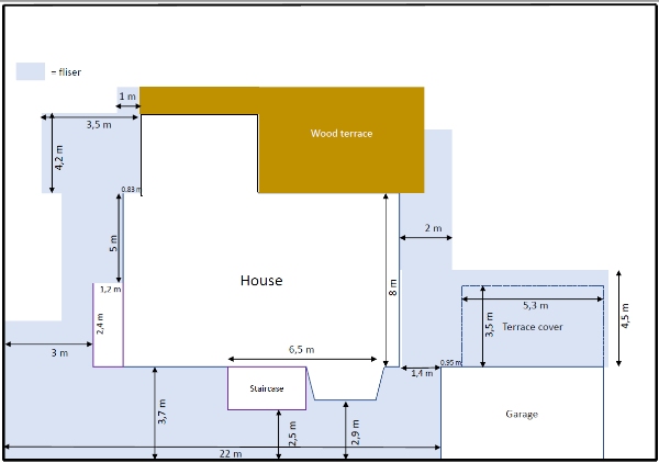 Lægning af fliser - ca. 150 m2