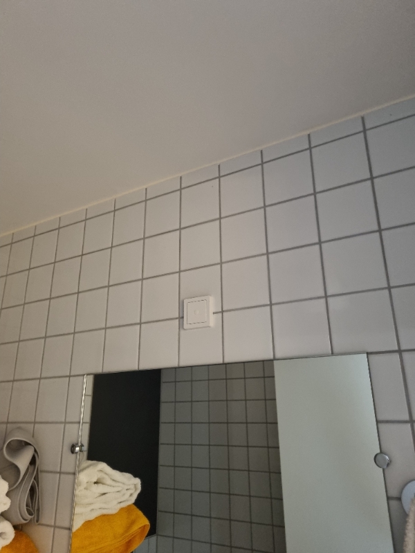 Nedtagning af lampe i køkken og lampestang i badeværelse på Holmegaardsvej 90b 4684 og opsætning af begge på Hvedevænget 13d 4700.