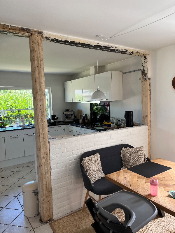 4 køkkenbjælker skal færdig slibes