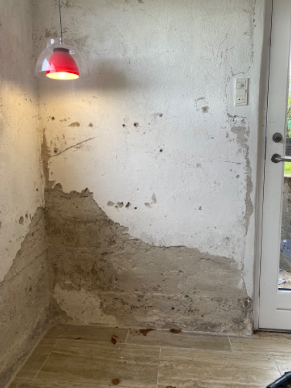 Pudsning af murværk hvor der har været fugt