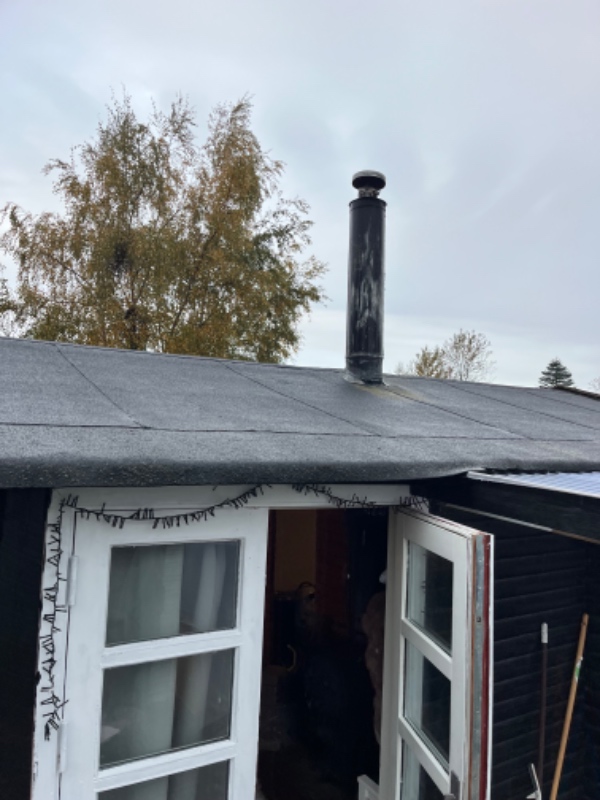 Montering af ny brændeovn og skift af skorsten