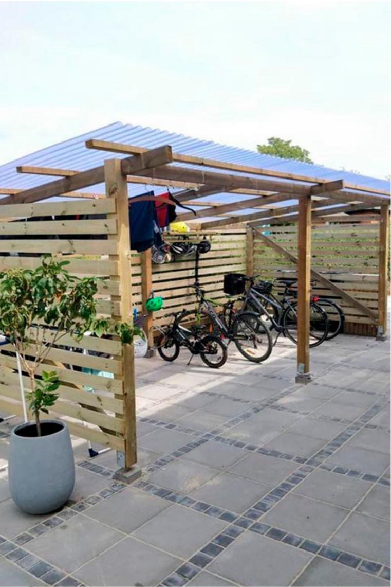 Bygge simpelt cykelskur