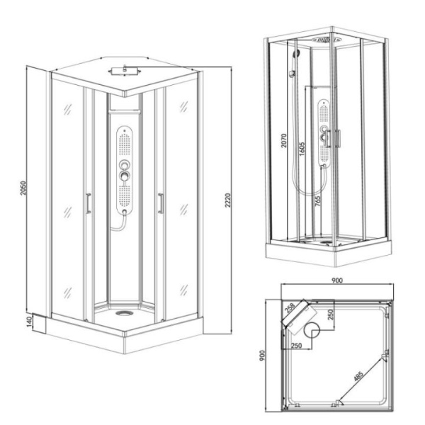 Samling af brusekabine