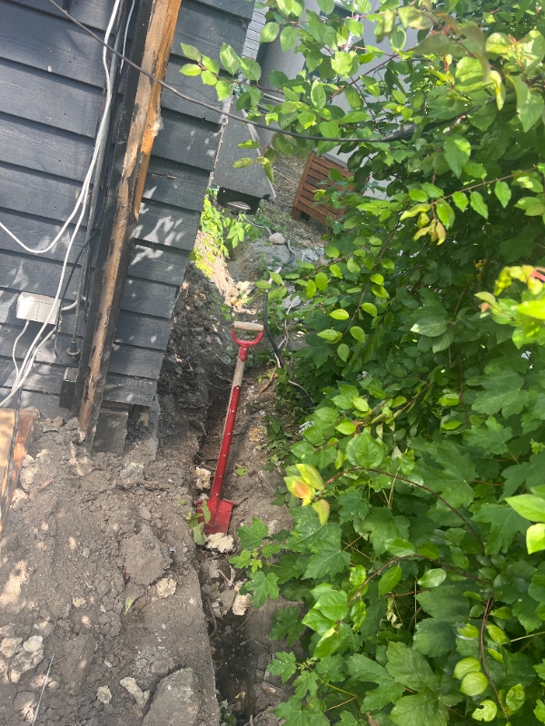 Gravet en rende på cirka 20 meter i frostfri dybde