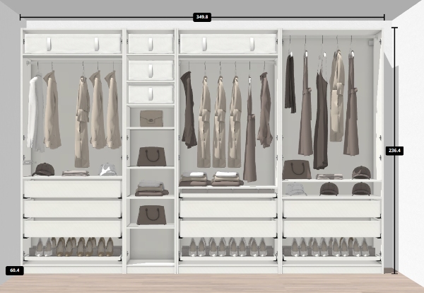 Samling af IKEA PAX garderobe