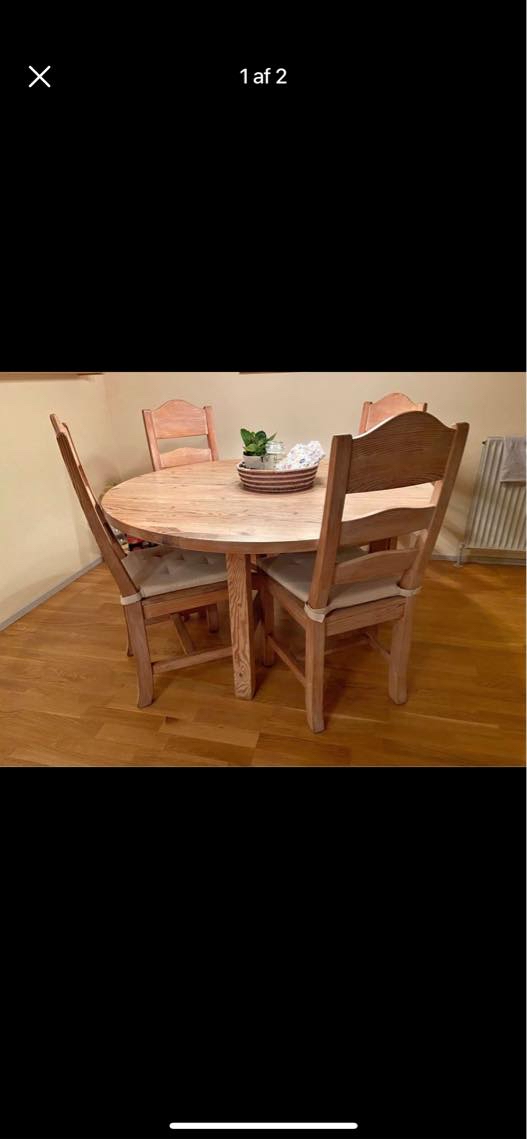 Skal have flyttet spisebord og 4 stole