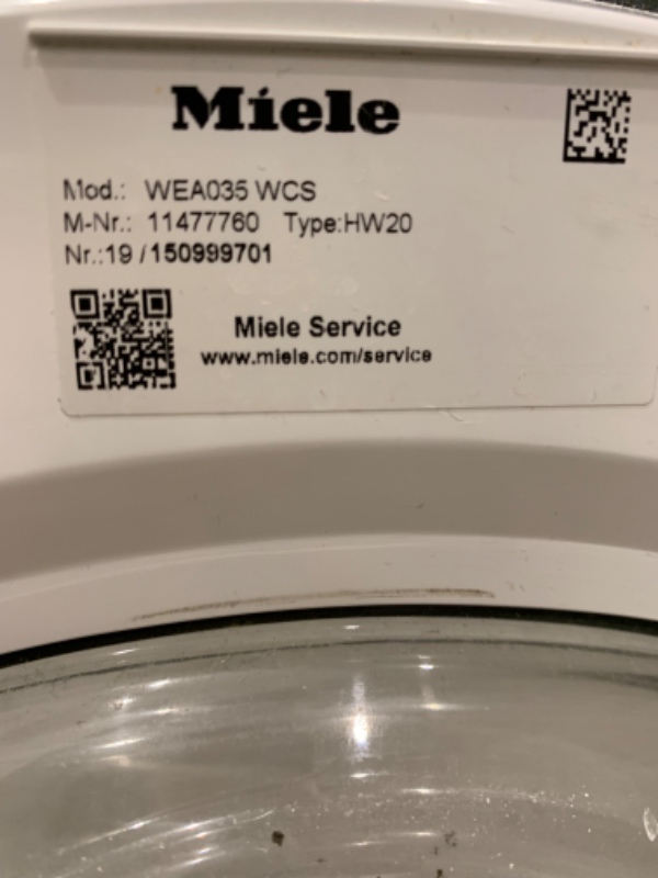 Skiftet låg/dør på miele vaskemaskine WEA035 WCS