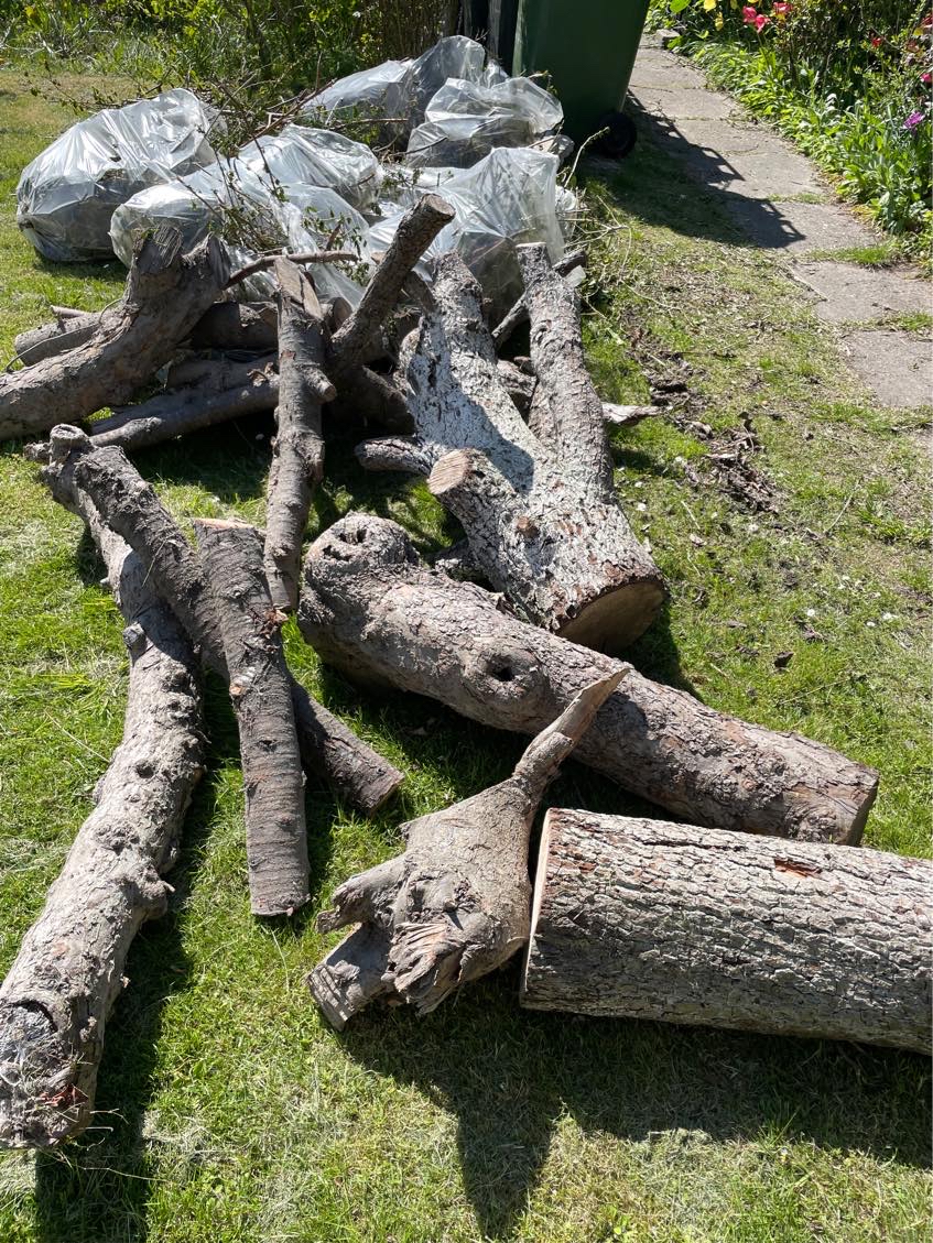 Tage haveaffald på genbrugspladsen