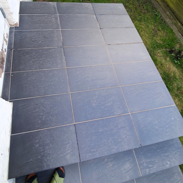 Fugning af udendørs trappe-plateau